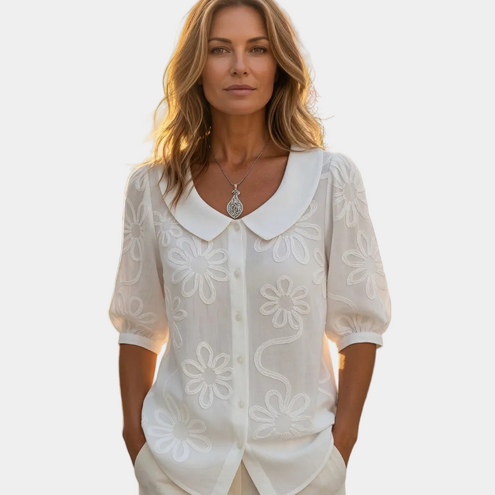 Marina - Ľahká kvetinová blúzka, prirodzená elegancia