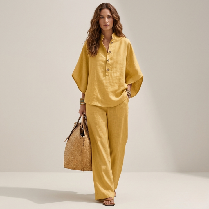 Cassandra - Elegantný set z 2 kusov z bavlny a ľanu