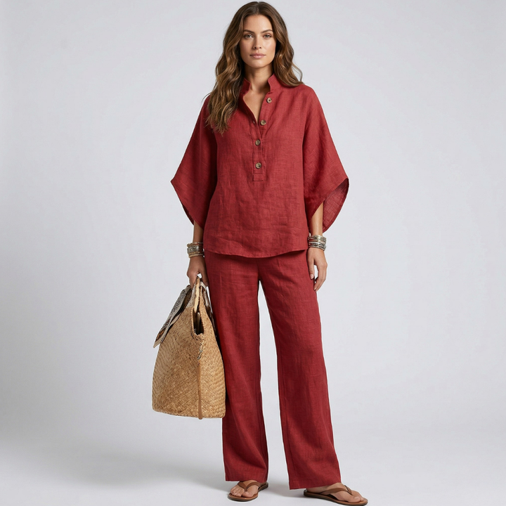 Cassandra - Elegantný set z 2 kusov z bavlny a ľanu