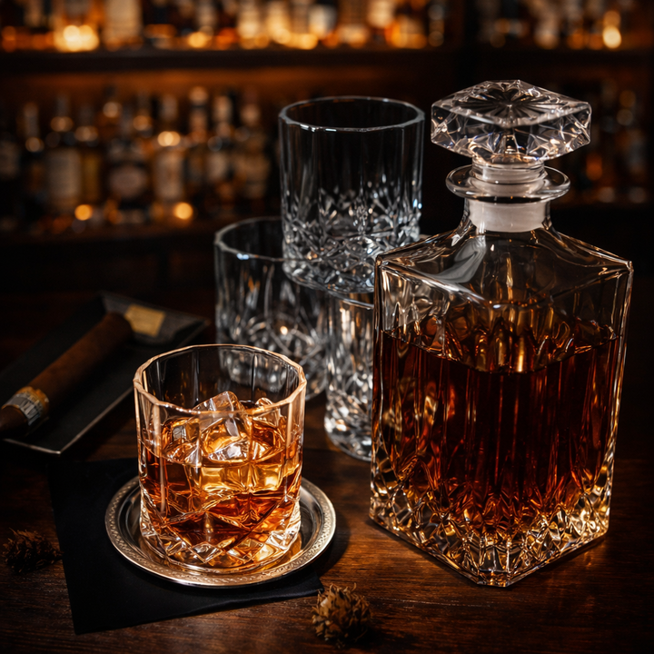 Karafa na whisky - Sada s fľašou a pohármi