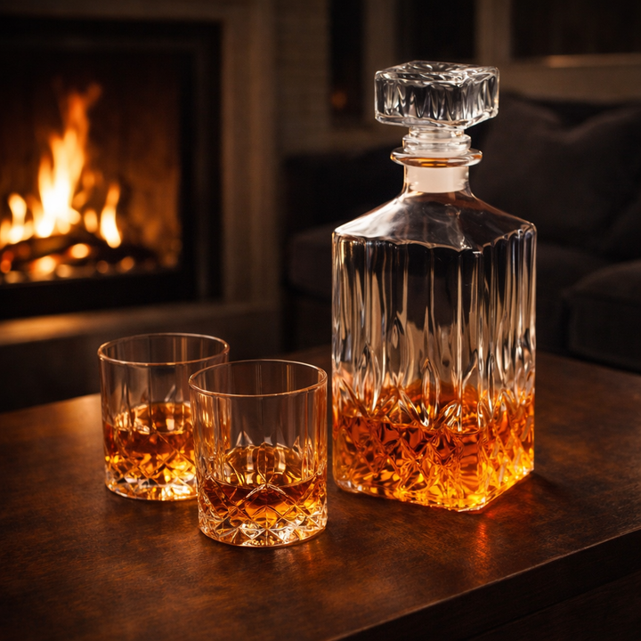 Karafa na whisky - Sada s fľašou a pohármi
