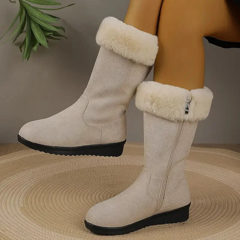 Dimitra – Teplé dlhé dámske čižmy pre každodenné pohodlie
