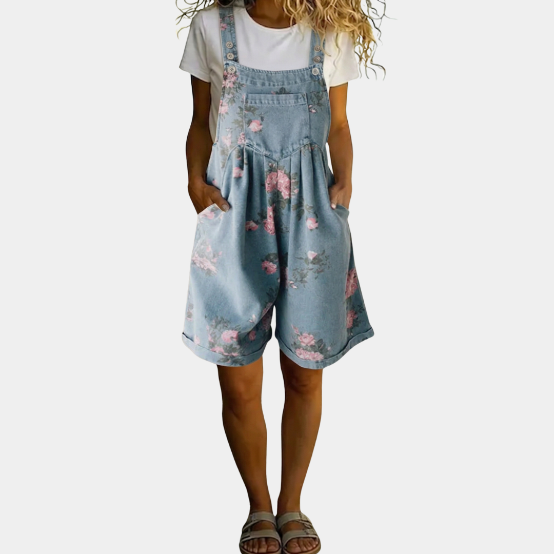 Judy™ | Vintage kvetinový denim overall