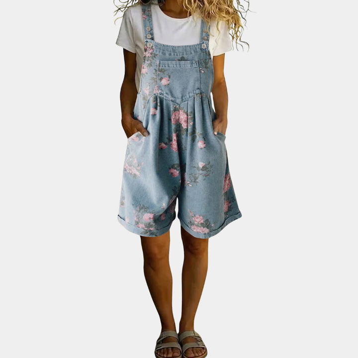 Judy™ | Vintage kvetinový denim overall