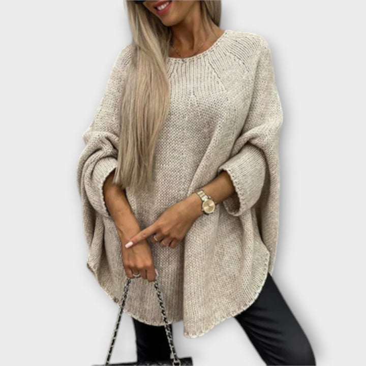 Izabel - Elegantný dámsky pulóver s okrúhlym výstrihom