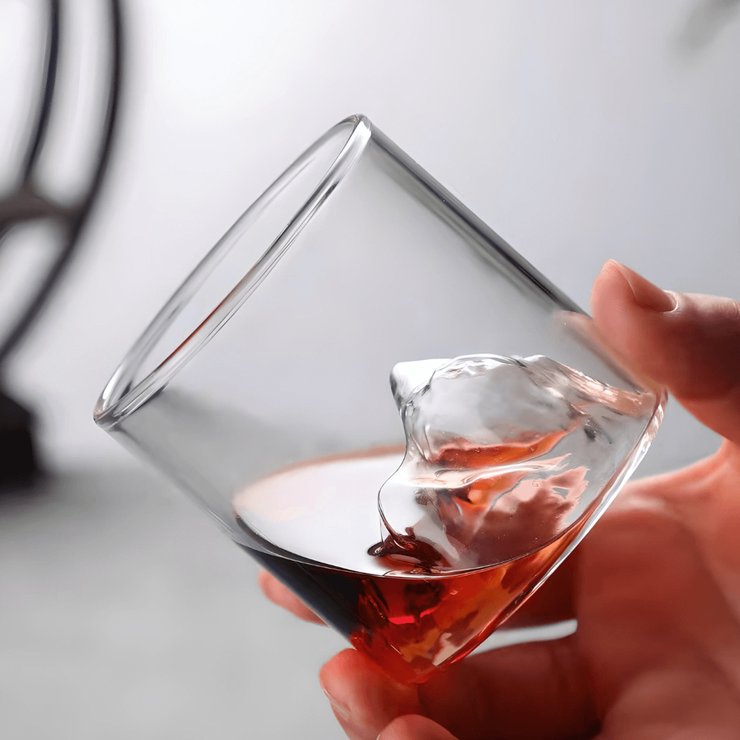Japonský krištáľový whisky pohár Mount Fuji