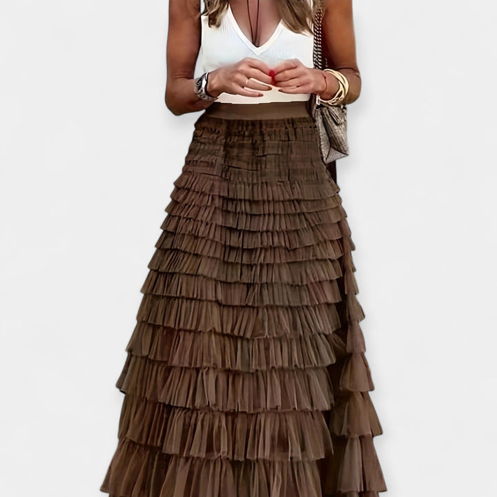 Boho Sukňa s Mrežastým Okrajom