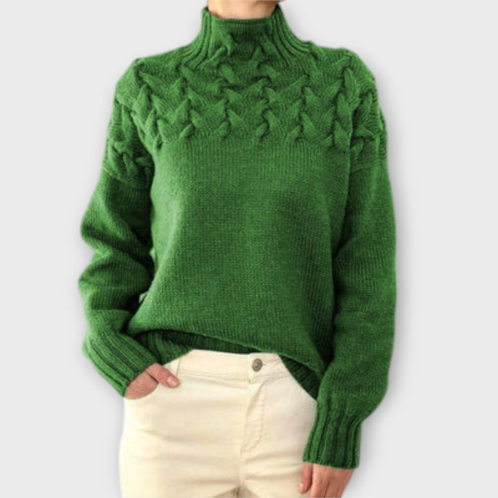 Eva - Dámsky pulover s detailmi pletenia