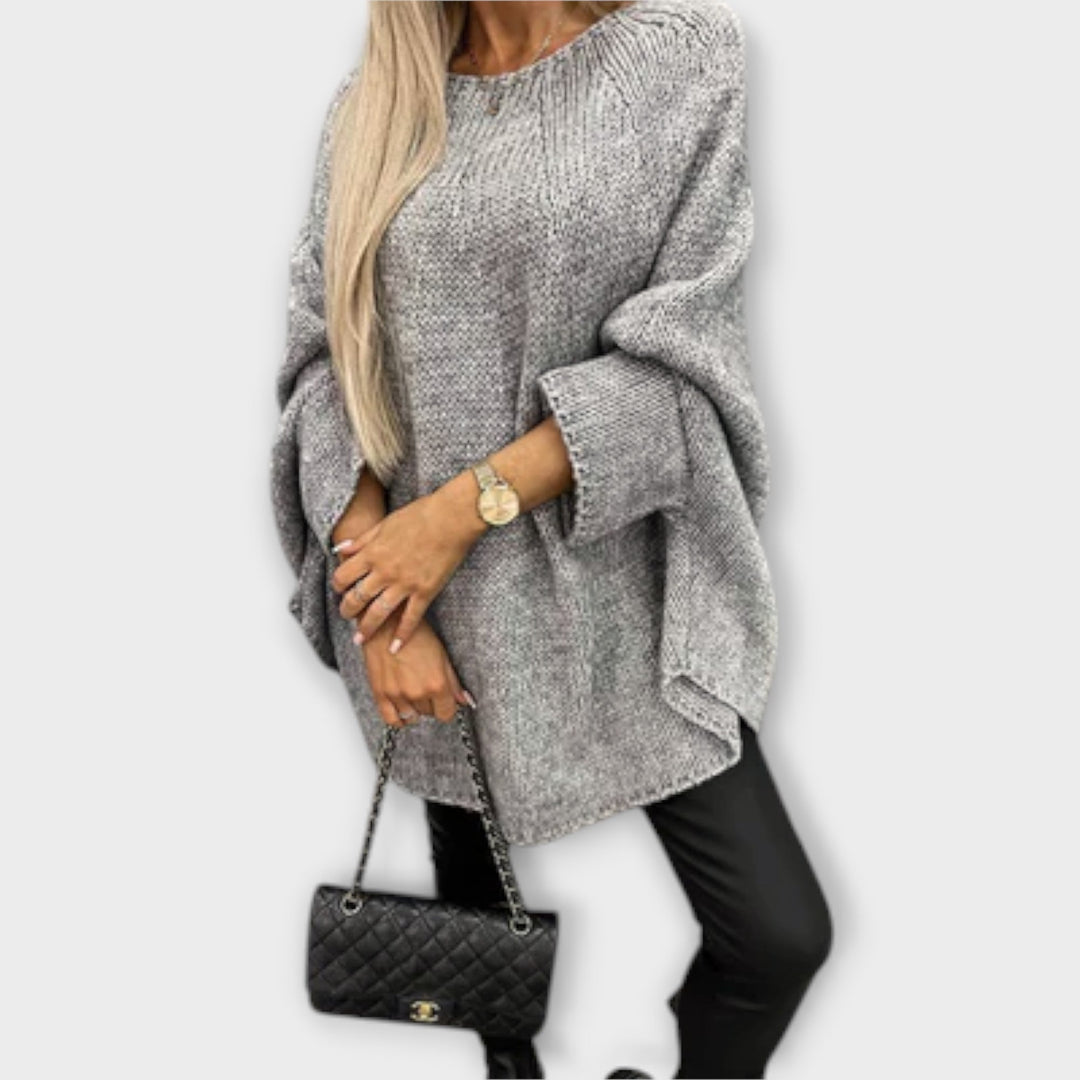 Izabel - Elegantný dámsky pulóver s okrúhlym výstrihom