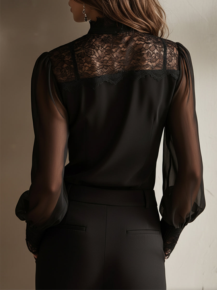 Eirene - Elegantná blúzka s mašľou okolo krku