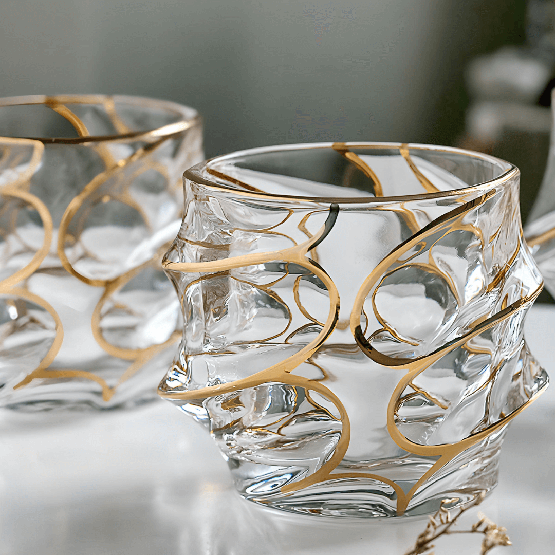 Arashi Gold Japonský Kryštálový Whisky Pohár