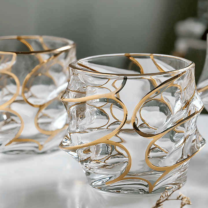 Arashi Gold Japonský Kryštálový Whisky Pohár