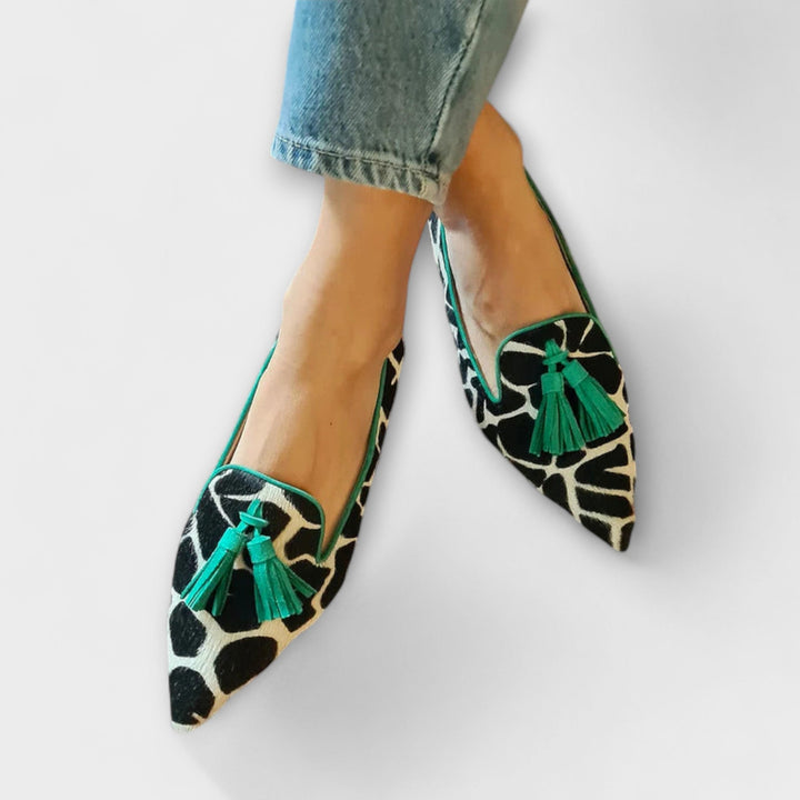 Julija - Elegantné Mokasíny s Leopardím Vzorom a Strapcami - Elegantný Štýl