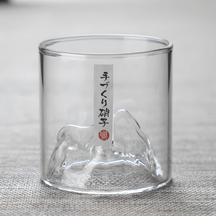 Japonský krištáľový whisky pohár Mount Fuji