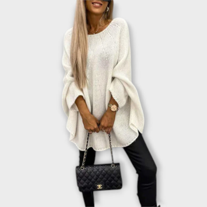 Izabel - Elegantný dámsky pulóver s okrúhlym výstrihom