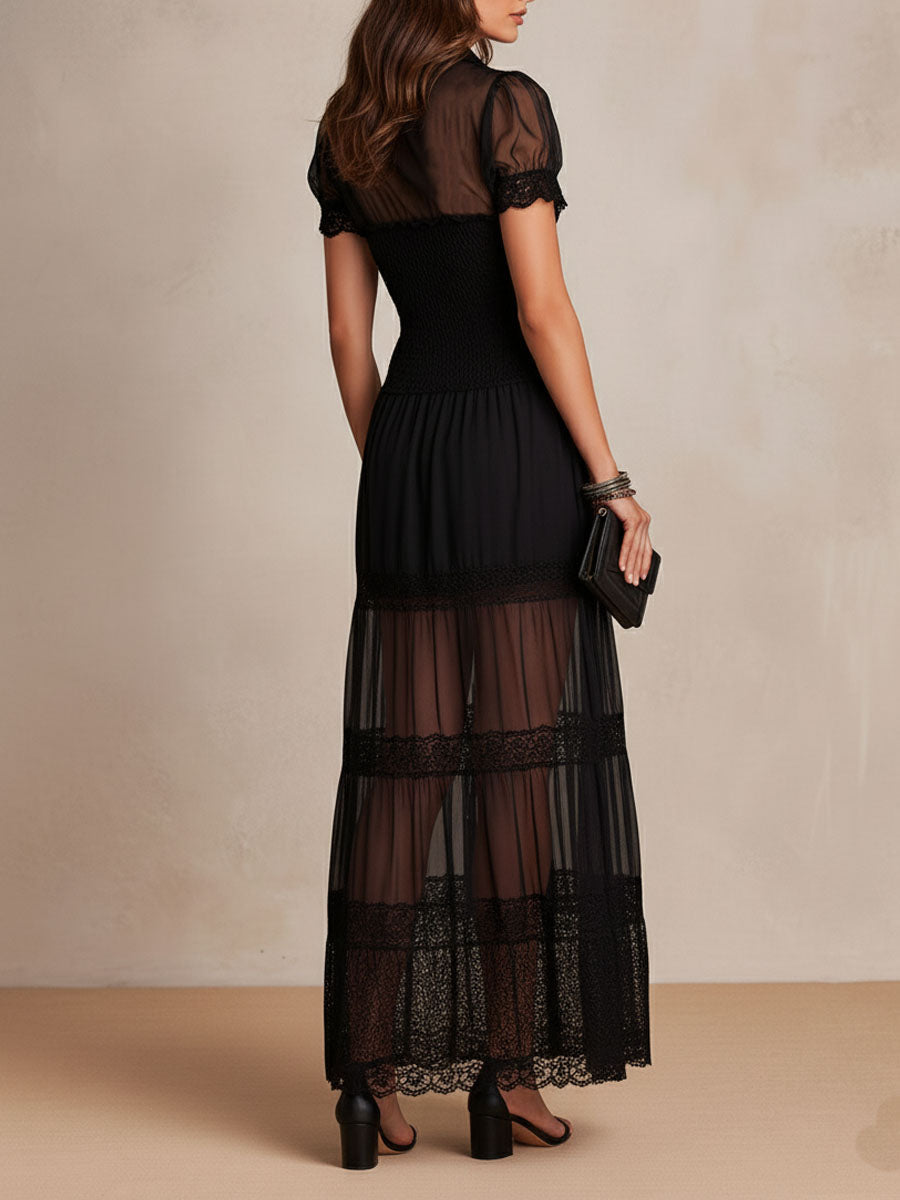 Erika – Elegantné maxi šaty s čipkou