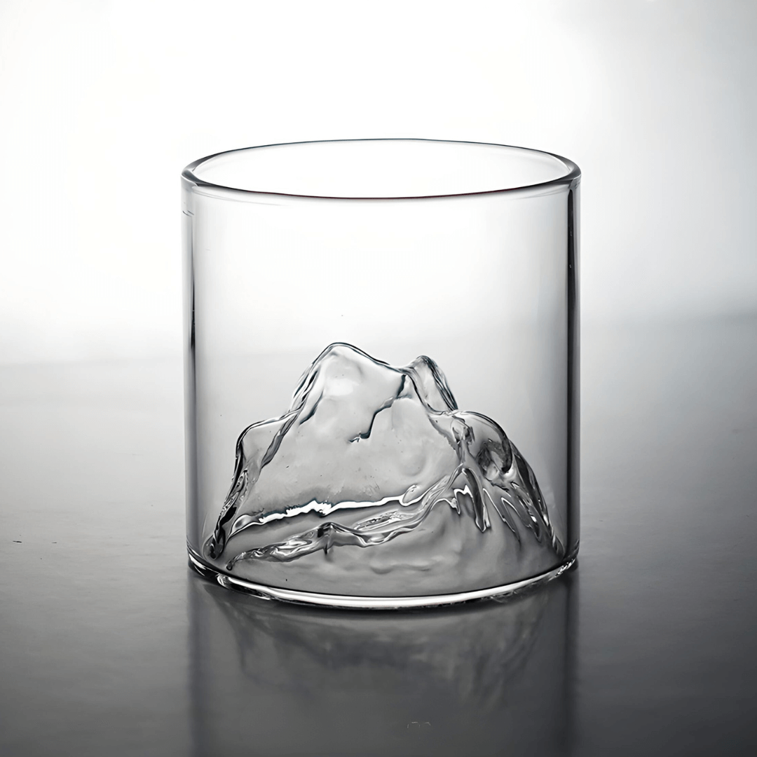Japonský krištáľový whisky pohár Mount Fuji