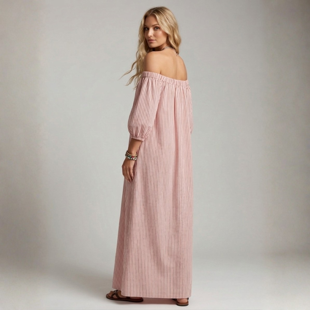 Aura - Maxi šaty z ľanu a bavlny
