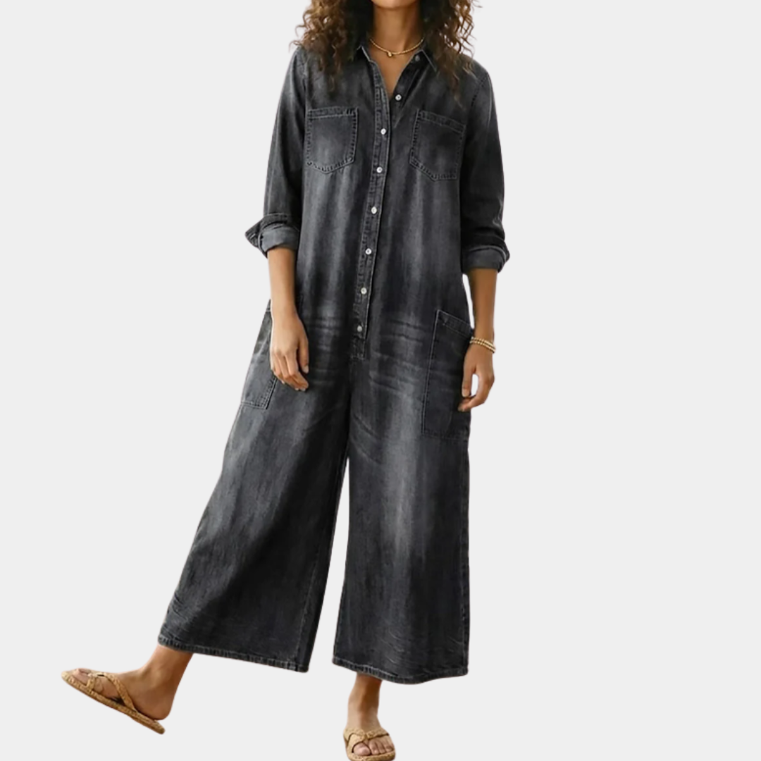 Diana™ | Vintage denim overal s gombami