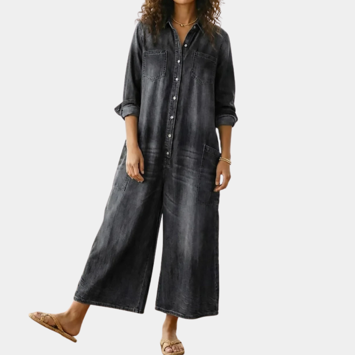 Diana™ | Vintage denim overal s gombami