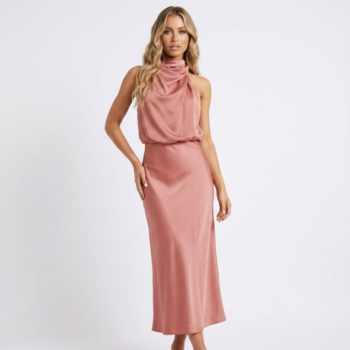 Luzia - Elegantná saténová šaty