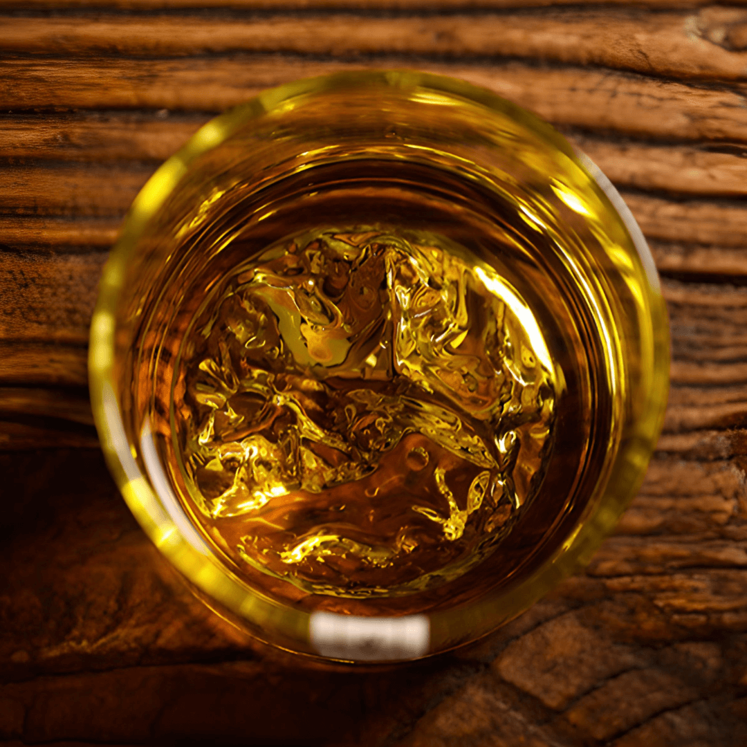 Japonský krištáľový whisky pohár Mount Fuji