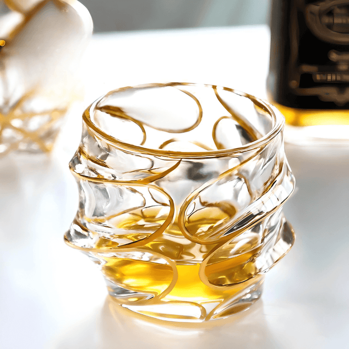 Arashi Gold Japonský Kryštálový Whisky Pohár
