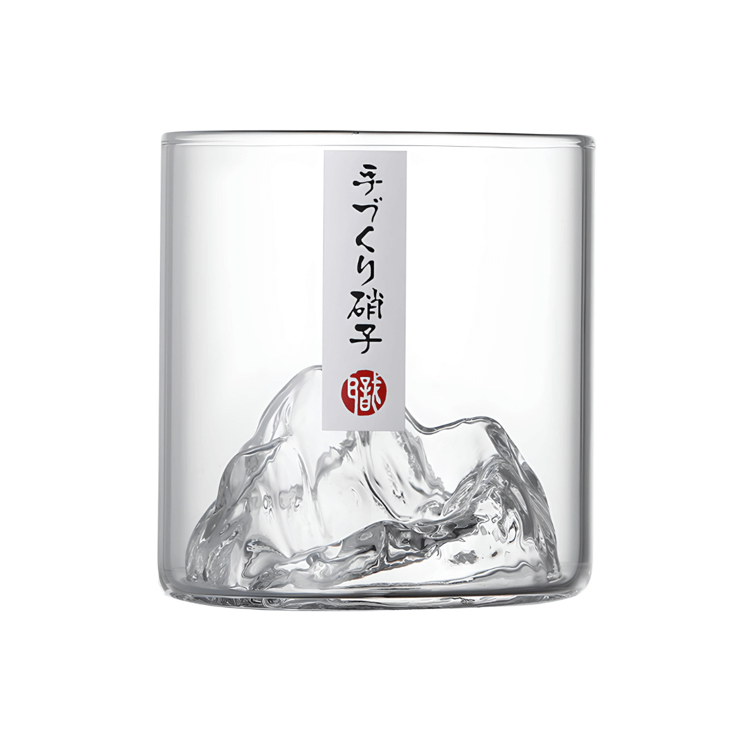 Japonský krištáľový whisky pohár Mount Fuji