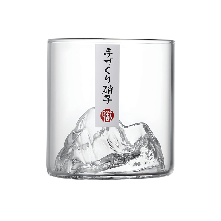 Japonský krištáľový whisky pohár Mount Fuji