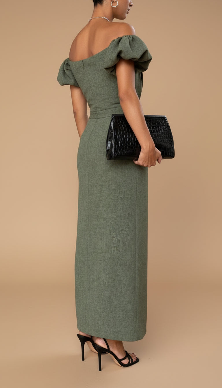 JASMINE | Elegantná midi šaty s zvýrazneným pásom a nadčasovým večerným štýlom