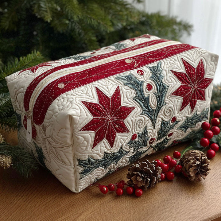 Alexis - Quilted Toiletry Bag - Stitched Star Petals