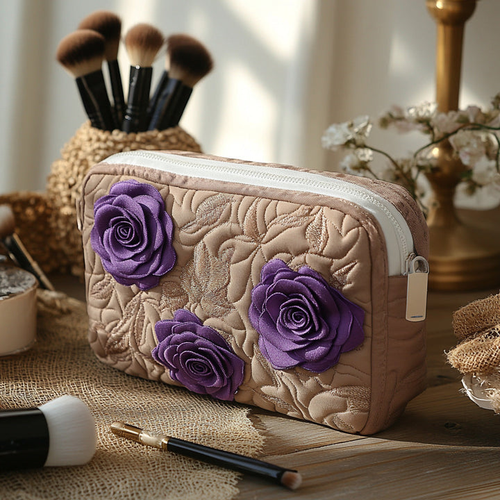 Amanda - Quilted Toiletry Bag - Enchanted Rose