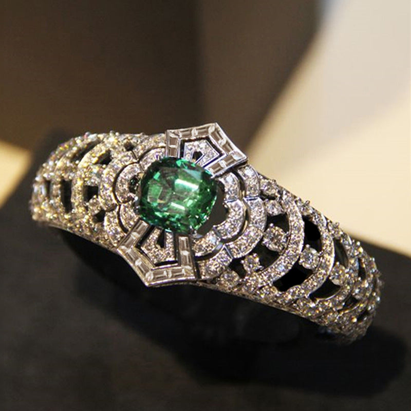 Bague Art Déco émeraude | Or blanc