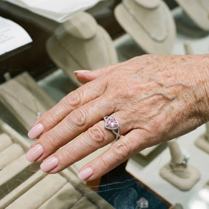 Bague auréole amour torsade | Or blanc