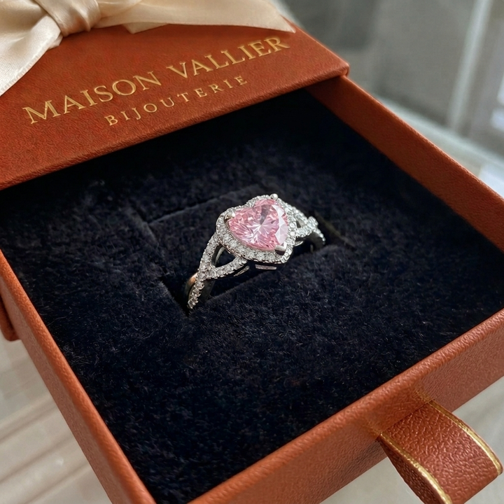 Bague auréole amour torsade | Or blanc
