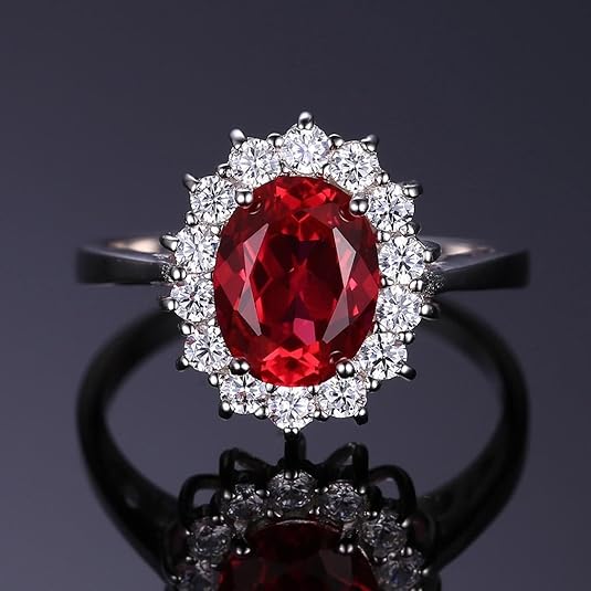 Bague auréole rubis classique | Or blanc