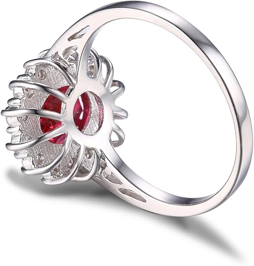 Bague auréole rubis classique | Or blanc