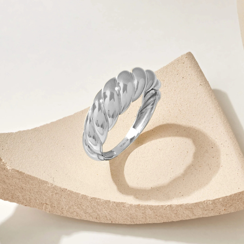 Bague croissant | Or blanc