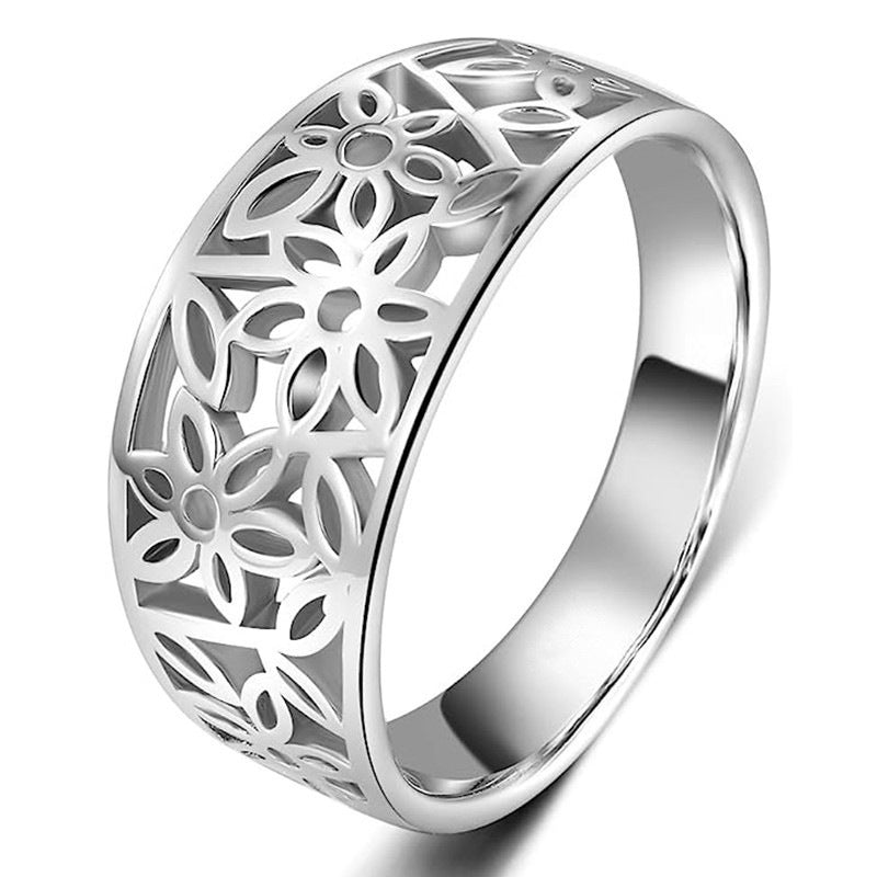 Bague Daria fleur délicate | Or blanc