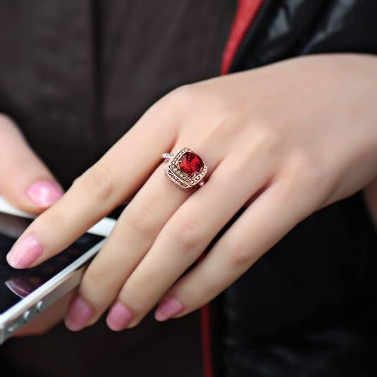 Bague Énonciation rubis auréole | Or rose