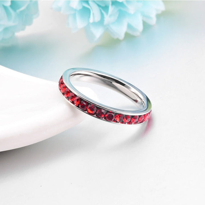 Bague éternité en rubis | Or blanc