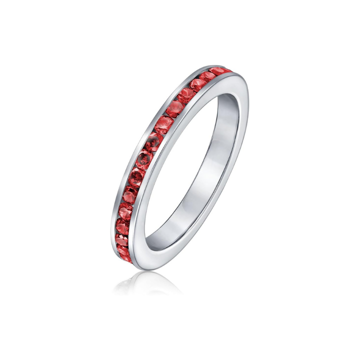 Bague éternité en rubis | Or blanc