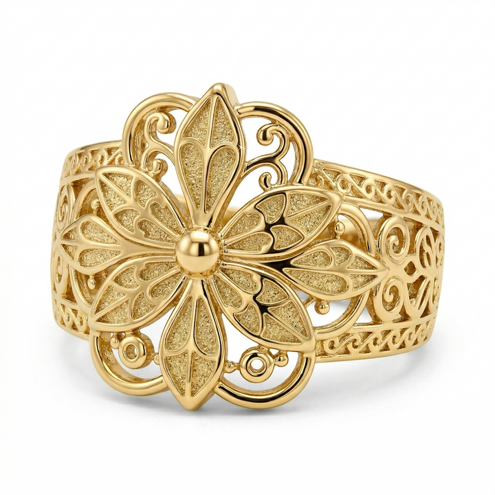 Bague fleur inspirée vintage | Or