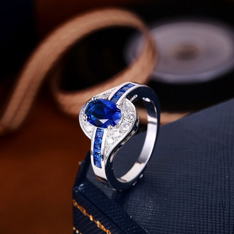 Bague flow en saphir | Or blanc