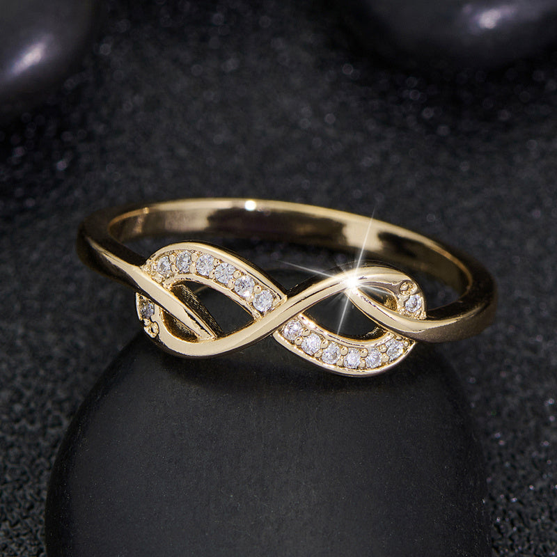Bague infini en cristal Lysette | Or