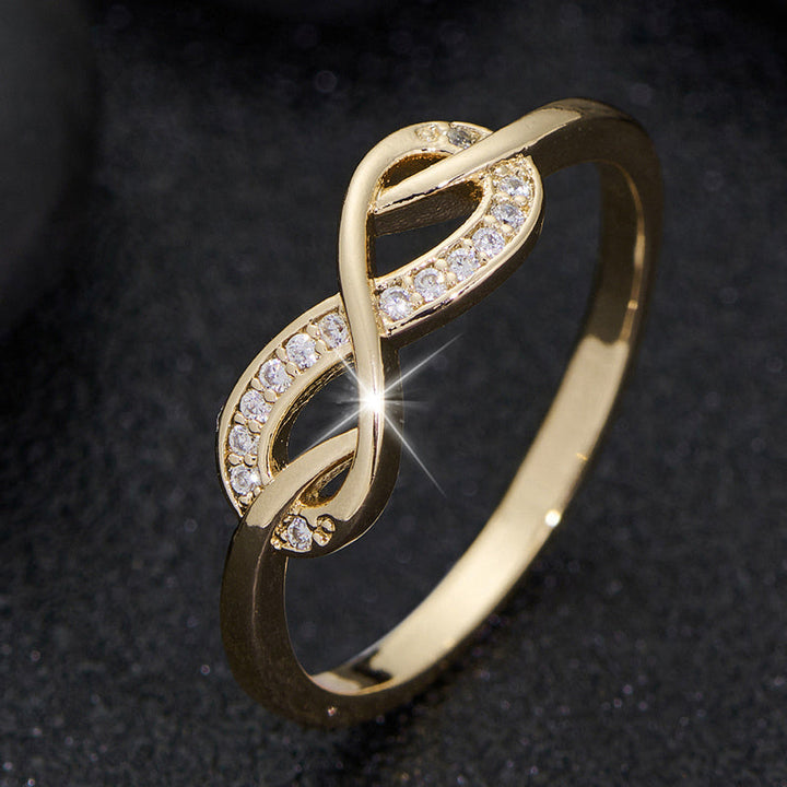 Bague infini en cristal Lysette | Or