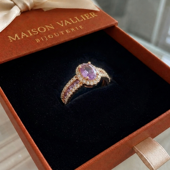 Bague Odélia violet Lumina | Or rose