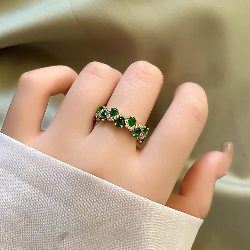 Bague ouverte émeraude Pétillante Calira | Or