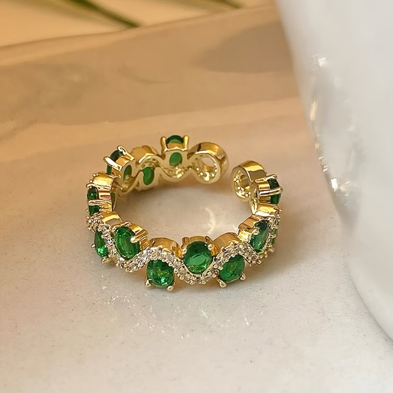 Bague ouverte émeraude Pétillante Calira | Or