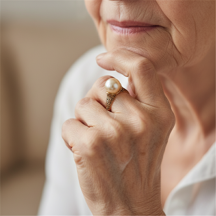 Bague rétro avec perle | Or